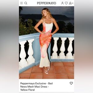 Bad News Mesh Maxi Dress - Yellow Floral